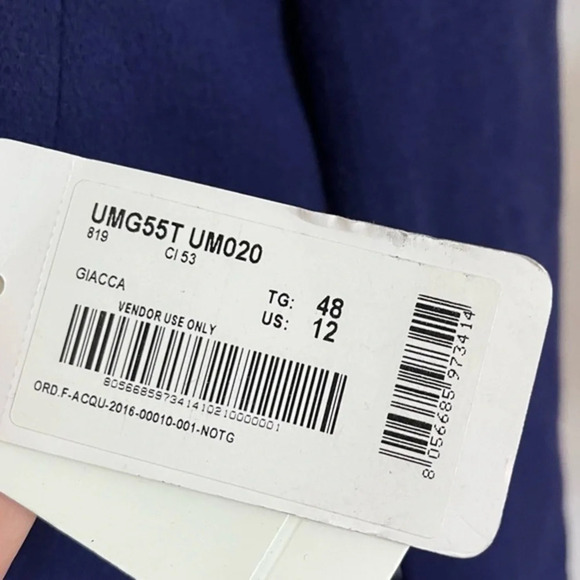 Armani Collezioni • NWT $1295 Blueish Purple Zip Front Giacca Blazer - Picture 7 of 10